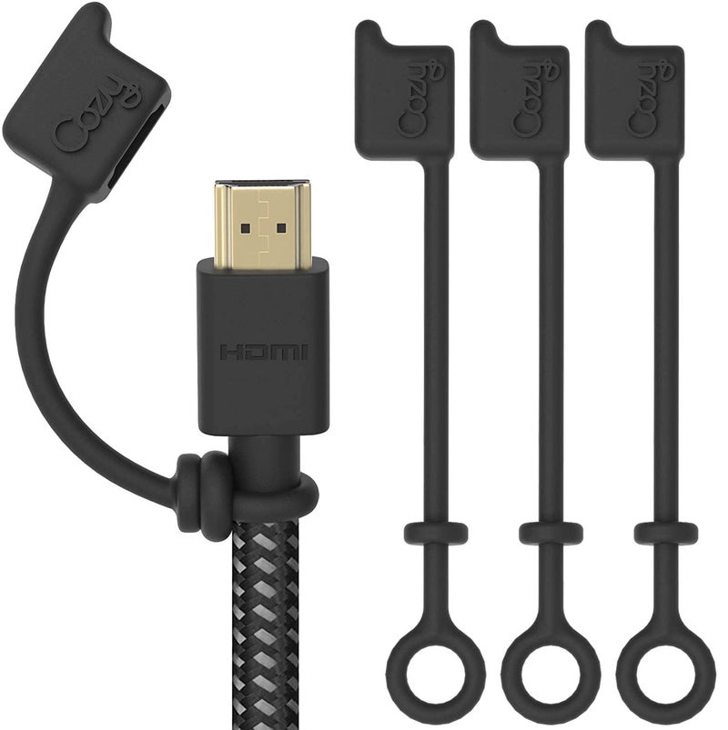 Cozy 10-Pack Cozy HDMI Caps for HDMI Cables/Cords/Tether - Provides Dust and Oxidation Protection, Projection Adapter Cover, Protects During Travel, Portable, Designed by Cozy (Black) - Image 1